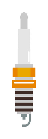 One metal car spark plug and car spark ignition technology. Motor electrode engine spark plug. Creative car spark plug repair service and automotive transportation industry business concept vector.のイラスト素材