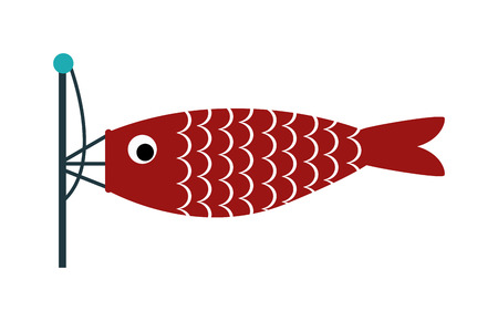 Fish weather vane device for measuring wind speed and direction rotating vertical rod plate flag weather vane. Fish weather vane silhouette east, south, west, compass, sign vector.のイラスト素材