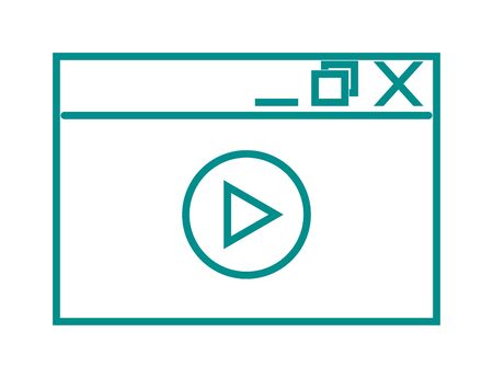 Video player vector illustration. Video player isolated on white background. Video player vector icon illustration. Video player isolated vector. Video player silhouette isolatedのイラスト素材