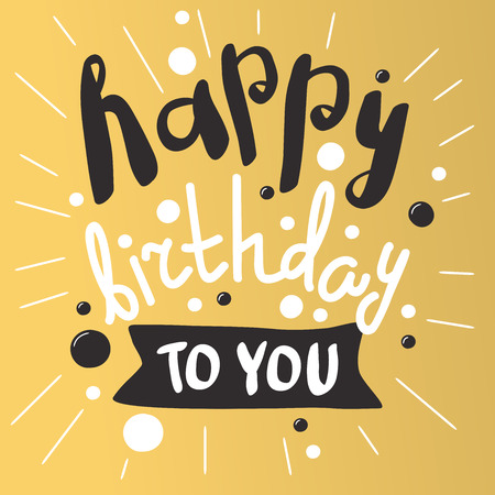 Beautiful birthday invitation cards design gold and black colors. Birthday vector greeting card decoration. Gold, black strips, lettering. Calligraphy text for Birthday party. Birthday invitationのイラスト素材