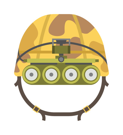 Military tactical helmet of rapid reaction army and police symbol of defense vector illustration. Military helmet war army protection and military helmet camouflage steel uniform. Military helmet.のイラスト素材