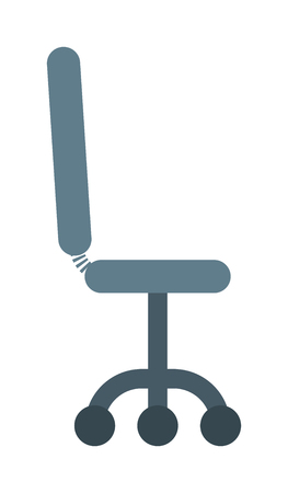 Black leather office chair furniture, seat armchair, business comfortable equipment design vector. Office leather chair and business office chair. Leather office chair, comfort ergonomic boss chair.のイラスト素材
