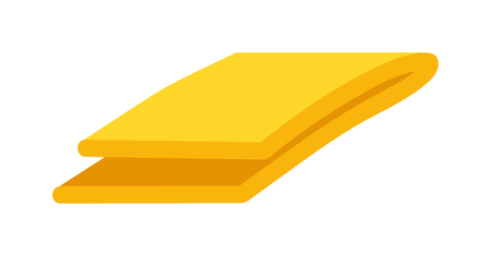 Vector illustration of hand holder towel stack clean bath hygiene cotton textile. Cotton textile towel and soft bathroom dry towel. Folded domestic stack home dry clean towel, fluffy shower towel.のイラスト素材