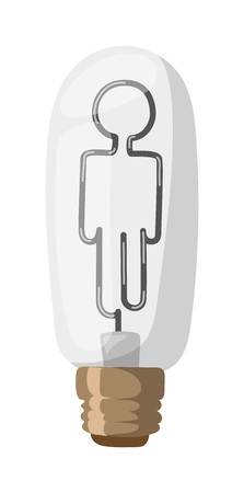 Creative Idea lamp. Creative human idea concept and human idea concept solution. Human idea concept vector illustration. Human idea concept inspiration person brain bulb imagination success.のイラスト素材