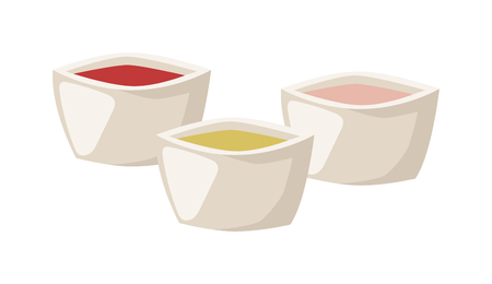 Various spices presented in glass bowl and bowl spices vector. Pepper food seasoning ingredient bowl spices and powder red cooking flavor bowl spices. Asian aromatic bowl spices bowl spices.のイラスト素材