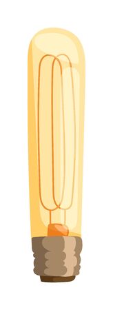 Glowing yellow light bulb as inspiration concept and yellow light bulb energy power. Yellow light bulb electricity and power energy electric yellow light bulb. Innovation solution invention light.のイラスト素材