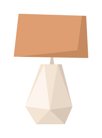 Beige floor lamp isolated over white background. Floor lamp vector and floor lamp light home. Floor lamp modern decoration interior and floor lamp electricity metal furniture style tall retro lamp.のイラスト素材