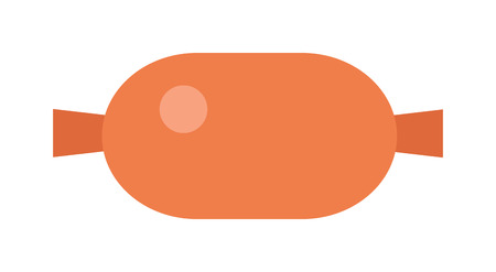 Smoked salami sausage isolated barbecue unhealthy eat fat smoked fresh bratwurst vector. Salami barbecue sausage isolated and unhealthy sausage isolated. Sausage bratwurst beef cooked grilled food.のイラスト素材