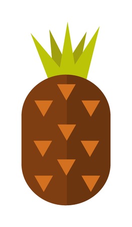 Pineapple isolated tropical healthy fruit, sweet juicy ananas tasty delicious vector. Ananas tropical fruit and ananas healthy fruit food. Tropical vitamin yellow pineapple fruit. Vitamin pineapple.のイラスト素材