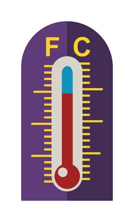 Thermometer icon vector illustration and thermometer symbol. Indicator graphic thermometer and degree instrument scale season thermometer. Weather meteorology thermometer measure glass meter tool.のイラスト素材