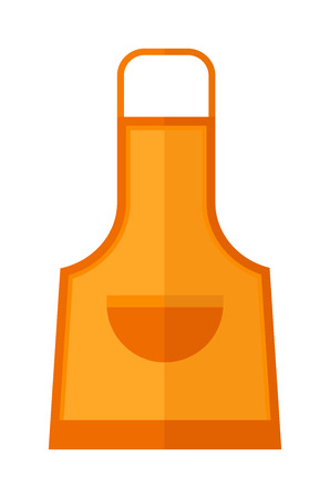 Kitchen apron cooking chef uniform protective clothing vector illustration. Kitchen apron chef uniform and textile kitchen apron. Kitchen apron uniform housewife clothing pocket fashion accessory.のイラスト素材