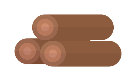 Stack of firewood logs and log stack energy industry. Log stack nature forest biofuels kindle charcoal, log stack woodpile. Stack of nine wooden logs firewood lumber tree cut flat vectorのイラスト素材