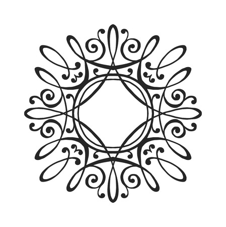 Business sign monogram logo and badge emblem line vector illustration. Emblem line monogram luxury badge logo template flourishes calligraphic elegant ornament lines vector.のイラスト素材