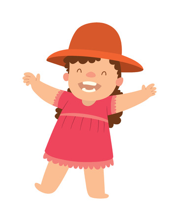 Adorable baby kid sunny cute childhood. Newborn child relaxing baby kid. Nursery for young children. Bedding baby kid and family morning. New born kid during tummy timeのイラスト素材
