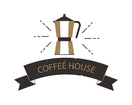 Coffee logo shop sign cafe symbol espresso design morning drink modern badge vector. Coffee logo cafe symbol and morning coffee logo. Coffee mug logo label espresso vintage elements.のイラスト素材