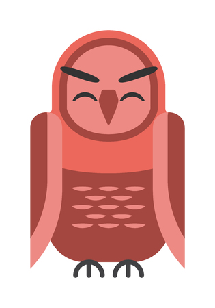 Cute vector collection of bright cartoon owls. Animal character cartoon owl comic funny collection. Doodle cheerful birds behavior cartoon owlのイラスト素材