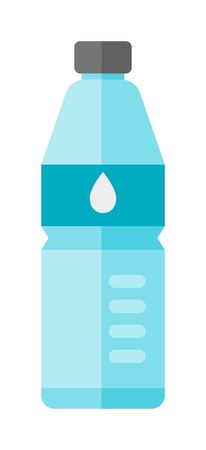 Water bottle vector illustration. Water bottle drink isolated and clean water bottle. Fresh water fitness equipment health container. Plastic water bottle for drink water. Water clean full bottleのイラスト素材