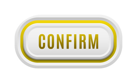 UI interface buttons confirm ok, yes, approve and go. Vector internet check ok button positive isolated. Website accept ok button success mark approved tick concept. Correct shiny sign.のイラスト素材