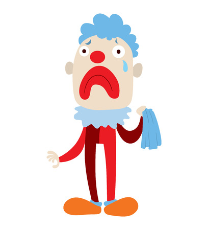 Clown character performing different fun activities vector cartoon illustrations. Clown character funny happy costume cartoon joker. Fun makeup and carnival smile hat nose clown character circusのイラスト素材