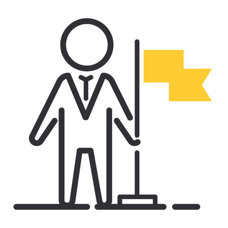 Vector motivation and business success icon related to management, strategy, career progress and business process. Mono line motivations icon pictograms and infographics motivations design elementのイラスト素材