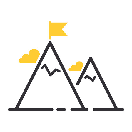 Vector motivation and business success icon related to management, strategy, career progress and business process. Mono line motivations icon pictograms and infographics motivations design elementのイラスト素材