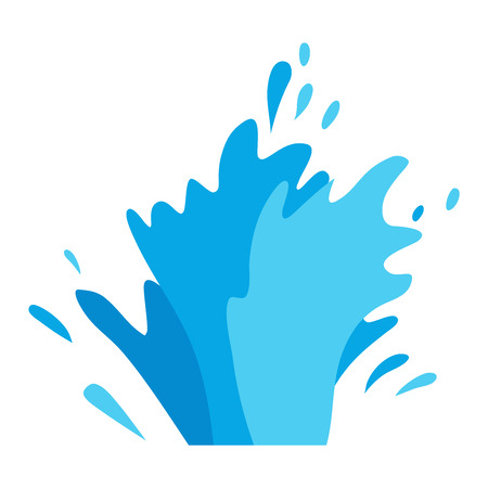 Water splashes collection vector set. Pour drop spa symbol water splash cartoon vector motion blue splashing. Transparent purity drop nature abstract water splash. Freshness bubble wash.のイラスト素材