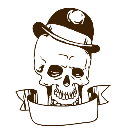 Old school tattoo element vector illustration. Cartoon vector tattoo in funny style and old vintage ink hand drawn tattoo. Old vintage style tattooのイラスト素材