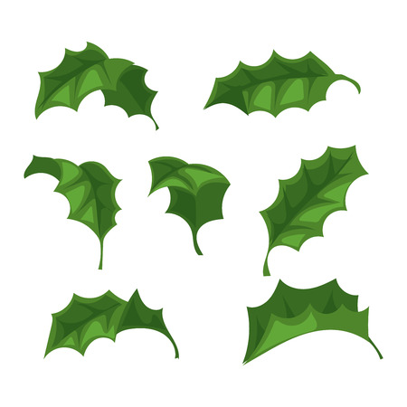 Green leaf eco design element icon. Leaf icon vector illustration friendly nature elegance symbol. Decoration flora leaf icon on white. Natural element ecology symbol green organic iconのイラスト素材