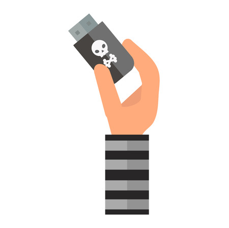 Internet security safety icon. Virus attack vector icon. Internet data protection security. Technology web network icon. IT security concept icons infographic design element. Cyber crimeのイラスト素材