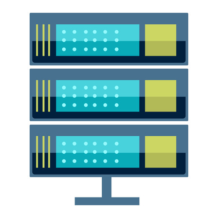 Vector high tech internet data center server. Server vector room. Server icon illustration. Technology conceptのイラスト素材