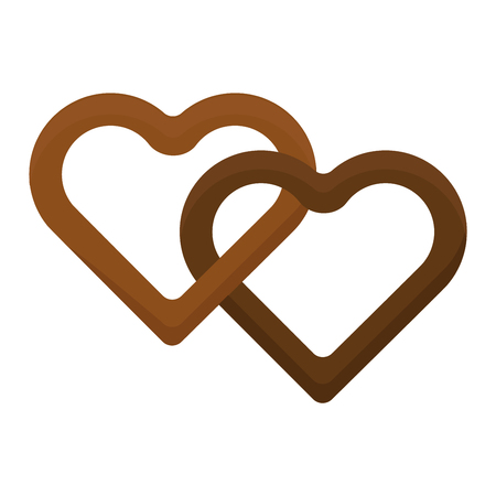 Biscuit heart cake isolated chocolate cookies on white and biscuit isolated vector food icon. Biscuit isolated sweet dessert and delicious cake isolated eating healthy cookie.のイラスト素材