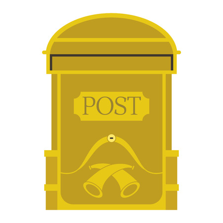 Beautiful rural curbside mailboxe vector illustration. Traditional communication empty postage post mail box. Letter message post mail box service correspondence.のイラスト素材