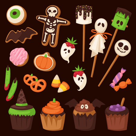 Halloween cake symbol vector autumn fear creepy traditional sign. Halloween horror design icon. Celebration october halloween symbol.のイラスト素材
