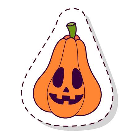 Pumpkin head vector illustration. Pumpkin head isolated on white background. Pumpkin head vector icon illustration. Pumpkin head isolated vector. Pumpkin head silhouetteのイラスト素材