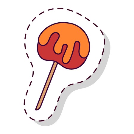 Lolipop candy symbol vector autumn fear creepy traditional sign. Halloween horror design icon. Celebration october halloween symbol.のイラスト素材