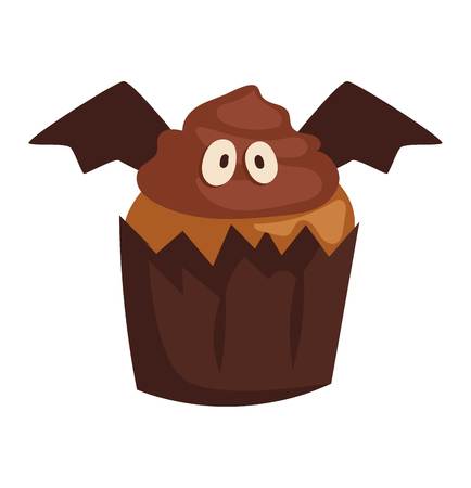 Halloween cake symbol vector autumn fear creepy traditional sign. Halloween horror design icon. Celebration october halloween symbol.のイラスト素材