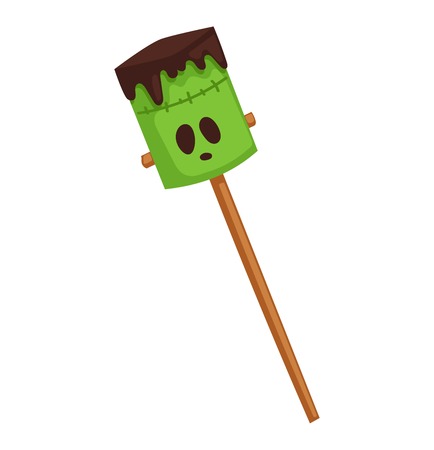 Halloween cake symbol vector autumn fear creepy traditional sign. Halloween horror design icon. Celebration october halloween symbol.のイラスト素材