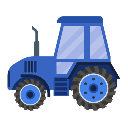 Vehicle tractor farm vector illustration isolated on white background. Construction industry farm harvesting machinery equipment tractorsのイラスト素材