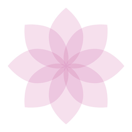 Flower icon nature plant isolated on white. Flower icon abstract blossom design flat decorative beautiful plant. Flower top viewのイラスト素材