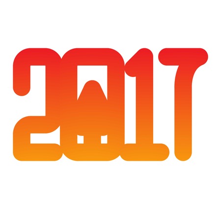 Happy new year 2017 text design vector creative graphic. Celebration greeting 2017 New Year text design party date. Eve decoration christmas season party 2017 holiday happy new year text.のイラスト素材