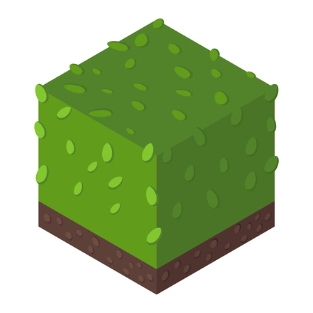 Green isometric tree and garden isometric nature street plant. Isometric tree natural spring element. Map foliage park eco concept. Isometric tree green forest nature vector illustration.のイラスト素材