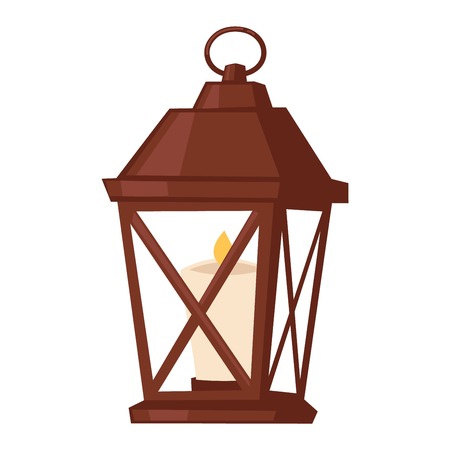 Street light posts and outdoor elements for construction of landscapes. Vector flat illustration street light and street light night road pillar ancient old fashioned lamp. City lantern lamp.のイラスト素材