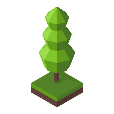Green isometric tree and garden isometric nature street plant. Isometric tree natural spring element. Map foliage park eco concept. Isometric tree green forest nature vector illustration.のイラスト素材