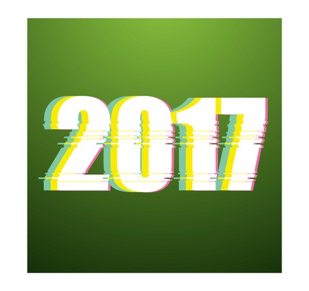 Happy new year 2017 text design vector creative graphic. Celebration greeting 2017 New Year text design party date. Eve decoration christmas season party 2017 holiday happy new year text.のイラスト素材