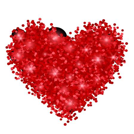 Simple red heart sharp vector icon. Color card beautiful celebrate bright emoticon red heart symbol. Red heart holiday abstract art icon decoration. Romance shape design. Love amour heart symbol.のイラスト素材