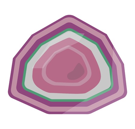 Semi precious gemstones vector stone and mineral stone isolated on white background. Colorful shiny gemstone. Mineral stone jewelry material agate mineral stone geology nature crystal.のイラスト素材