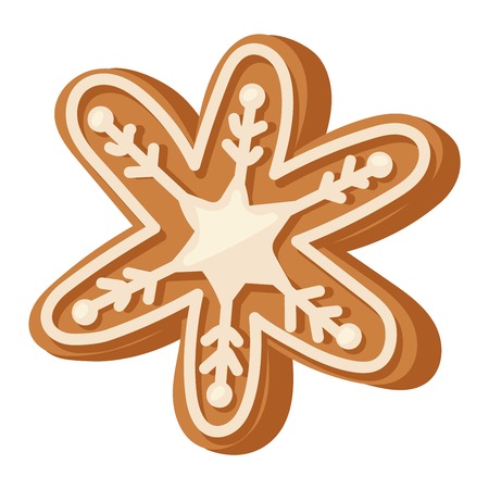 Sweet Christmas cake isolated on white. Traditional Christmas sweet cake holliday vector. Cake for New Year food sweet vector. Food fresh cake isolatedのイラスト素材