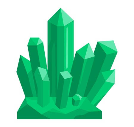 Semi precious gemstones vector stone and mineral stone isolated on white background. Colorful shiny gemstone. Mineral stone jewelry material agate mineral stone geology nature .のイラスト素材