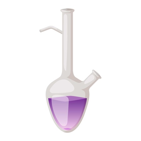 Chemical laboratory vector lab flask glassware tube liquid biotechnology analysis. Lab flask tubes medical scientific equipment. Chemistry experiment research test science glass lab flask.のイラスト素材