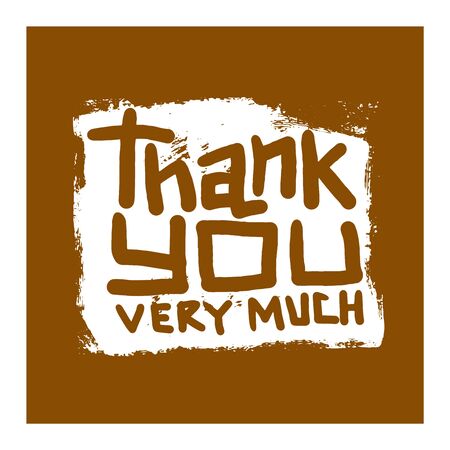 Custom thank you text hand lettering. Vector illustration thank you text lettering. Typography decorative design font thank you text lettering calligraphy script word.のイラスト素材